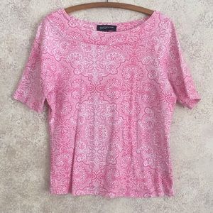 Jones New York pink patterned top